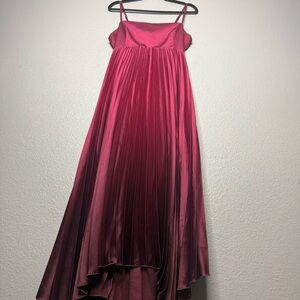 Abercrombie & Fitch Satin Pleated pink Strap Dress- XLP